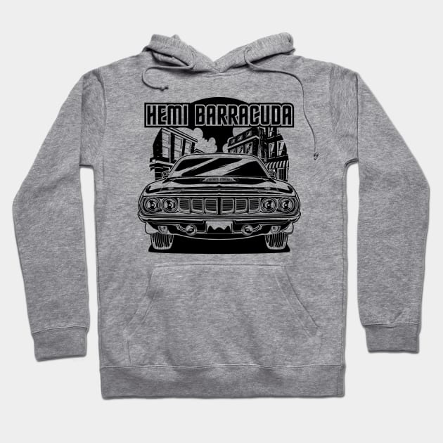 Hemi Cuda (Black Print) Hoodie by WINdesign